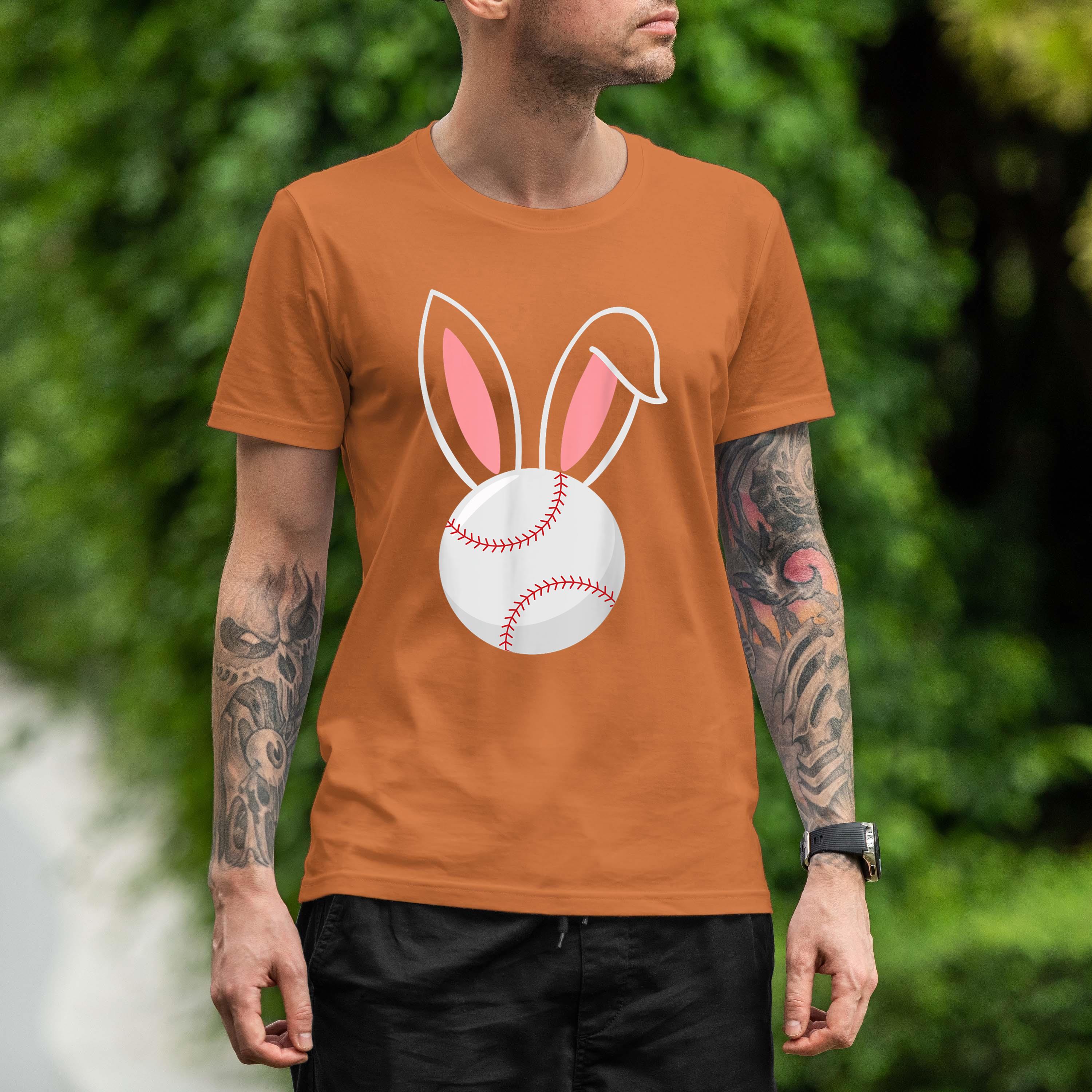 Easter Baseball Bunny Ears Funny Baseball Fan Easter Bunny Shirt 